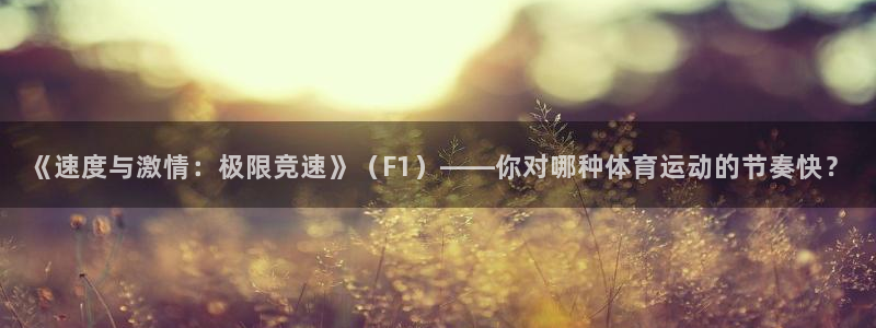《速度与激情：极限竞速》（F1）——你对哪种体育运动的节奏快？